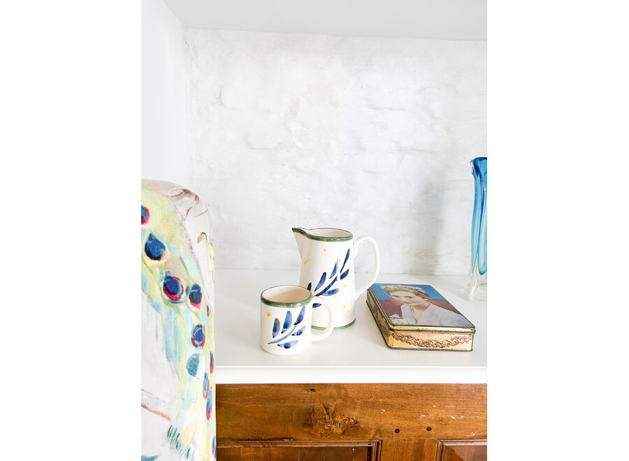 Val Pottery // Lucia mug / blue feathers