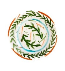 Val Pottery Val Pottery // Plate Miguel / Dark green feathers / D27