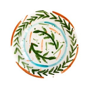 Val Pottery Val Pottery // Plate Miguel / Dark green feathers / D27