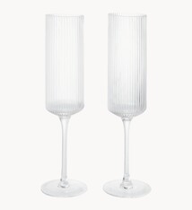 Ferm Living FERM LIVING // RIPPLE CHAMPAGNE FLUTES / SET OF 2 / CLEAR