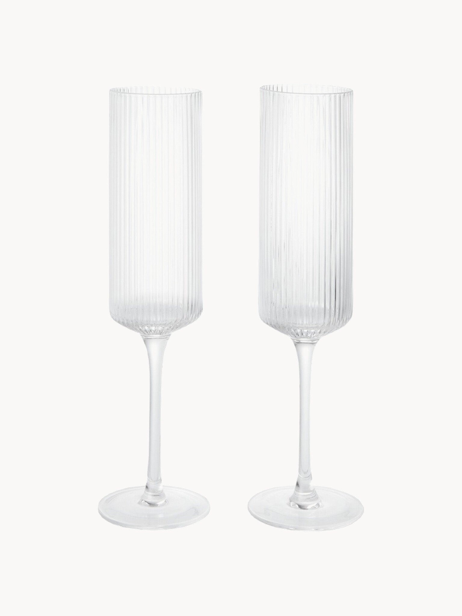 Ferm Living FERM LIVING // RIPPLE CHAMPAGNE FLUTES / SET OF 2 / CLEAR