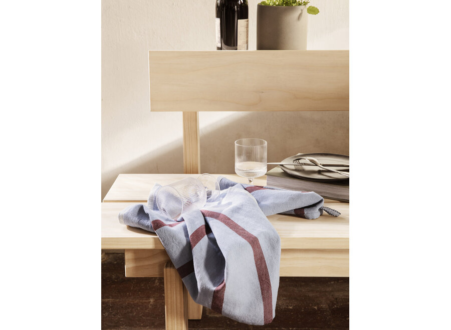 FERM LIVING // HALE TEA TOWEL / FADED BLUE-BURGUNDY