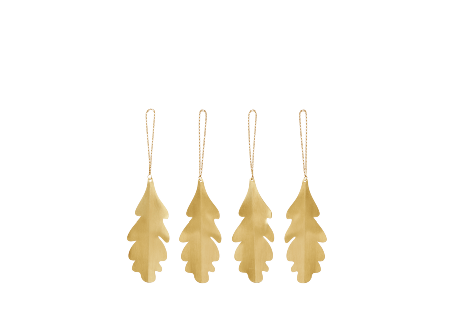 FERM LIVING // OAK LEAF BRASS ORNAMENTS / SET OF 4 / BRASS