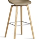 HAY AAS32 Bar stool High Water-based lacquered oak veneer 4 leg base Stainless steel footrest H75 Standard glider-Clay 2.0 shell-None-None