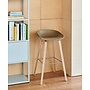 SHOWROOM // AAS32 Bar stool High / Water-based lacquered oak veneer / 4 leg base Stainless steel footrest H75 Standard glider/ Clay 2.0 shell-None-None