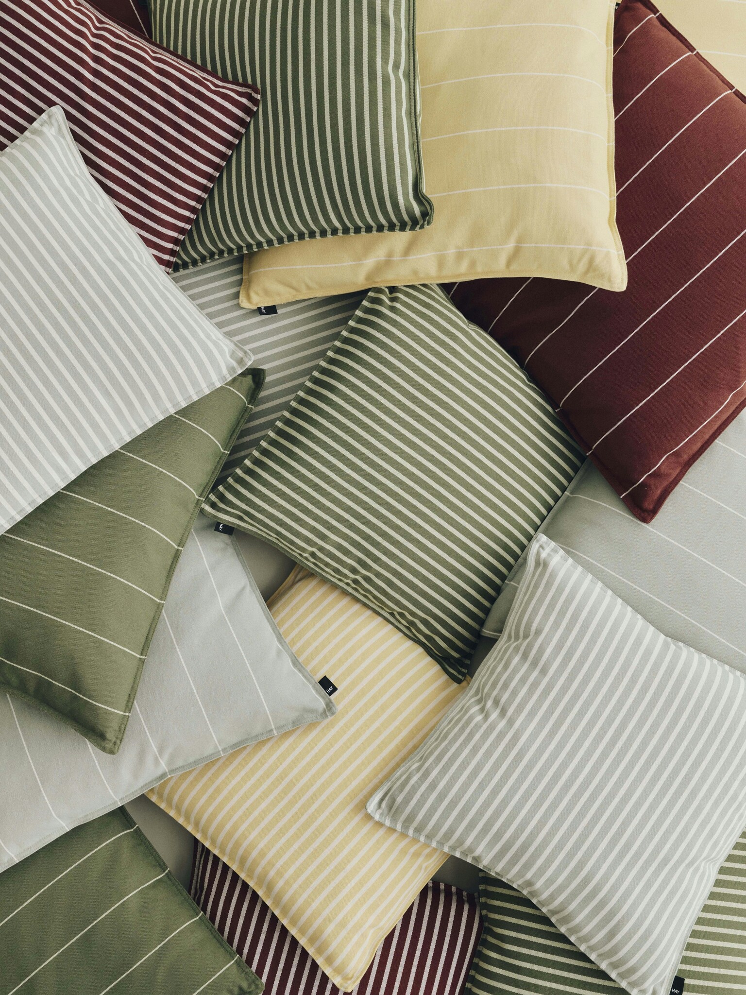 HAY HAY // TERRAZZA CUSHION / YELLOW NARROW STRIPE / 60 x 60