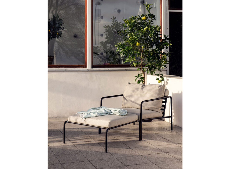 Avon // lounge ottoman / zwart frame