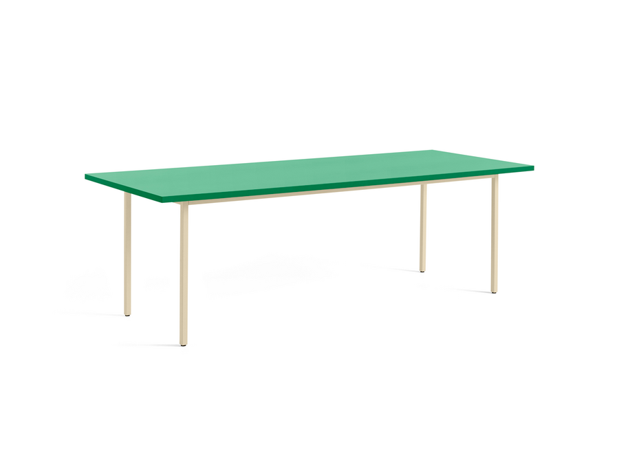 SHOWROOM // Two-Colour Ivory Powder Coated Steel / Green Mint Lacquered Valchromat - L200 x W90 x H74 cm