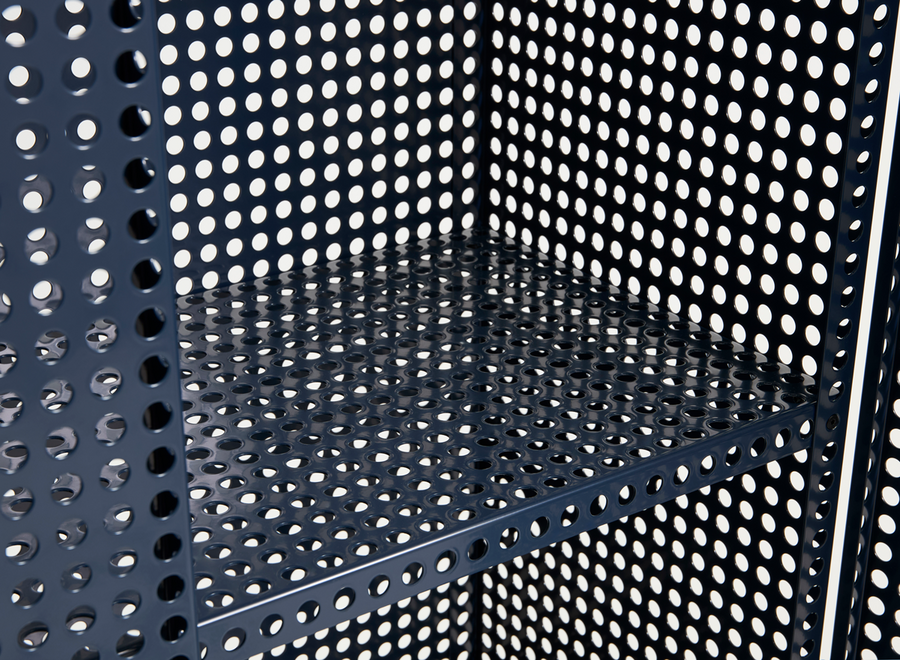 SHOWROOM // Perforated cabinet floor / Large / Steel blue