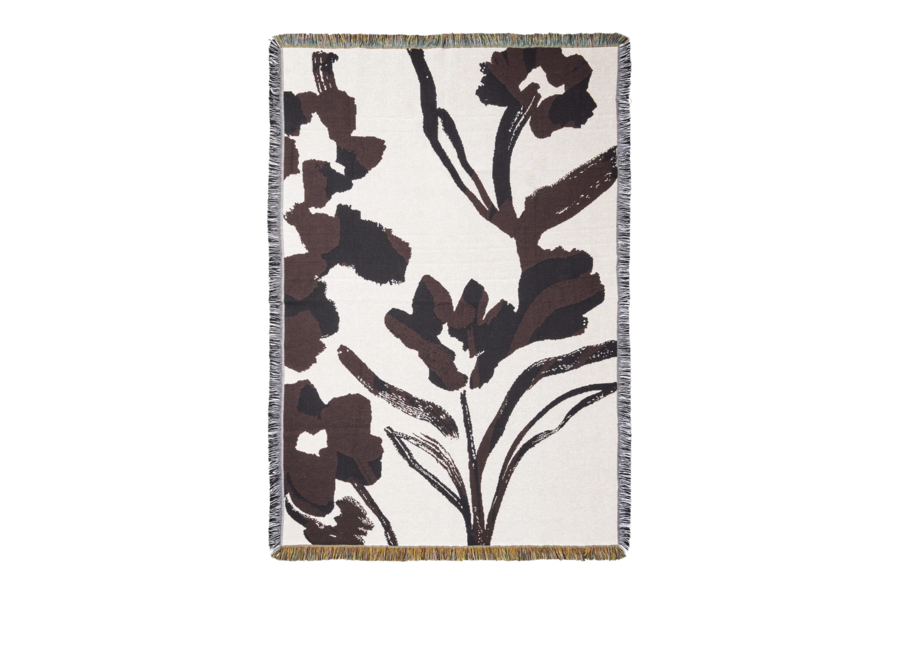 Cilla Tapestry Blanket // Off-White + Dark grape