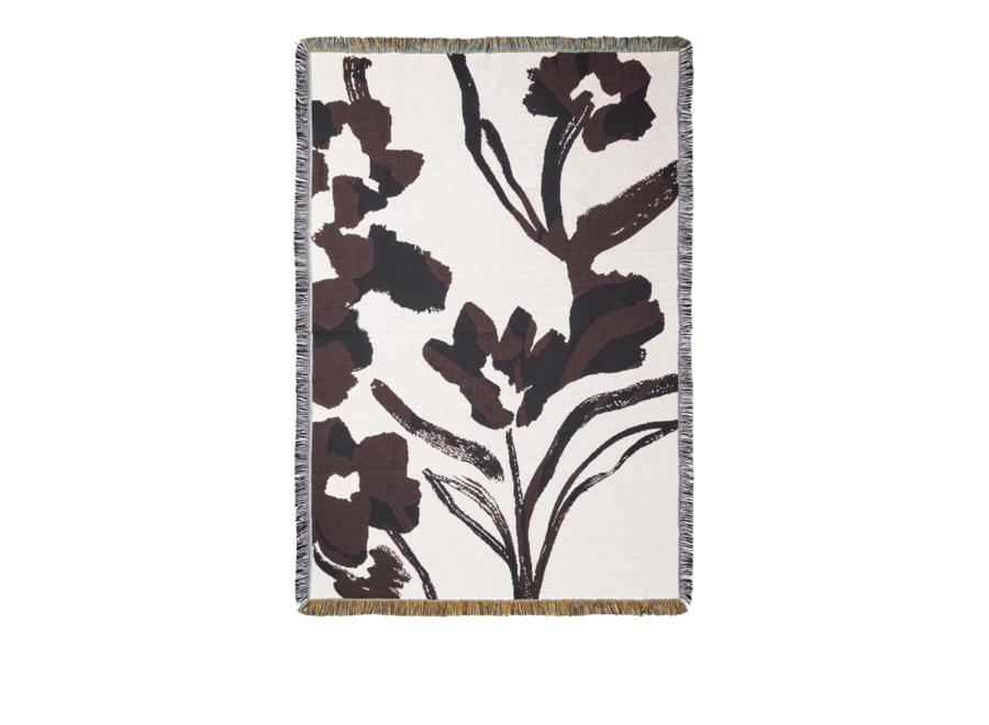 Cilla Tapestry Blanket // Off-White + Dark grape