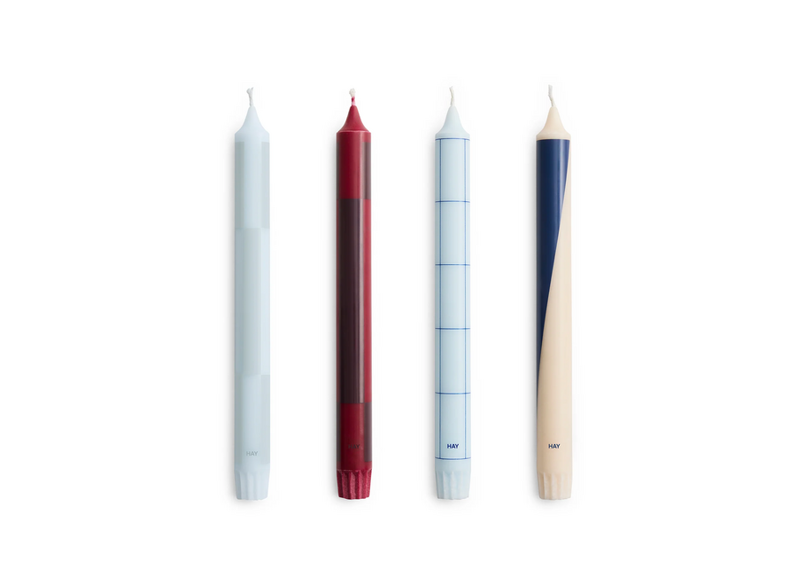 Pattern Candle//Pink and Bordeaux /Blue and Silver/Blue and Bordeaux
