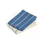 Tea Towel Set of 2 // Blue with beige stripe