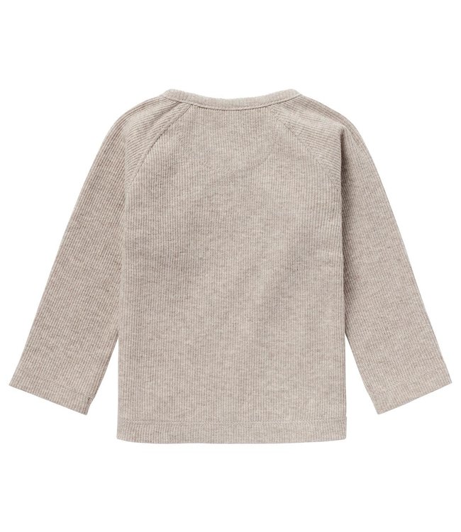 Noppies Rib tee overlap Nanyuki taupe melange 14n0011