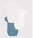 Petit Bateau set van 3 katoenen crossover rompers korte mouw A05I0 blauw