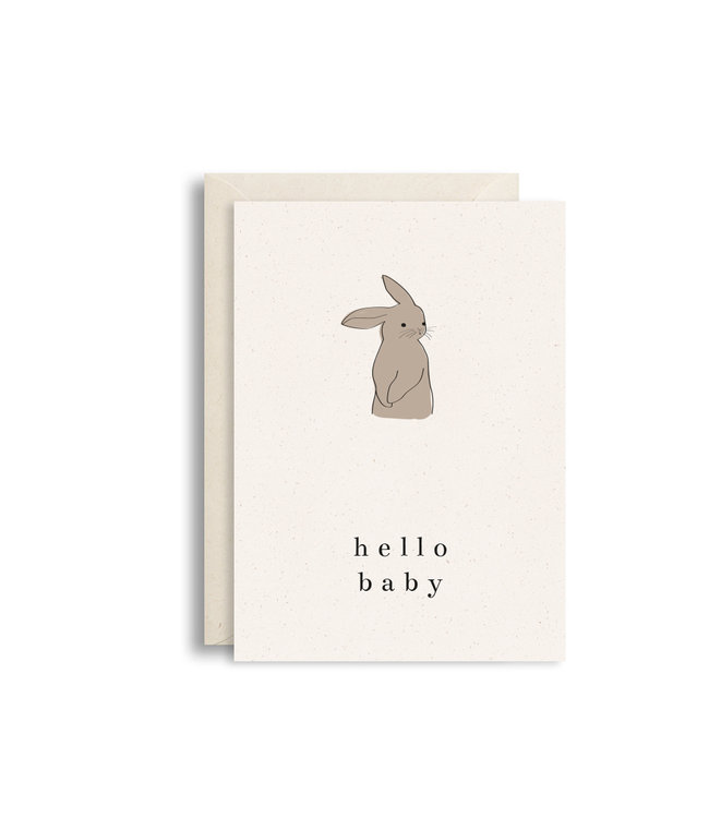 Studio by Diede Wenskaart + envelop hello baby konijn A6 (ca 105x150mm)