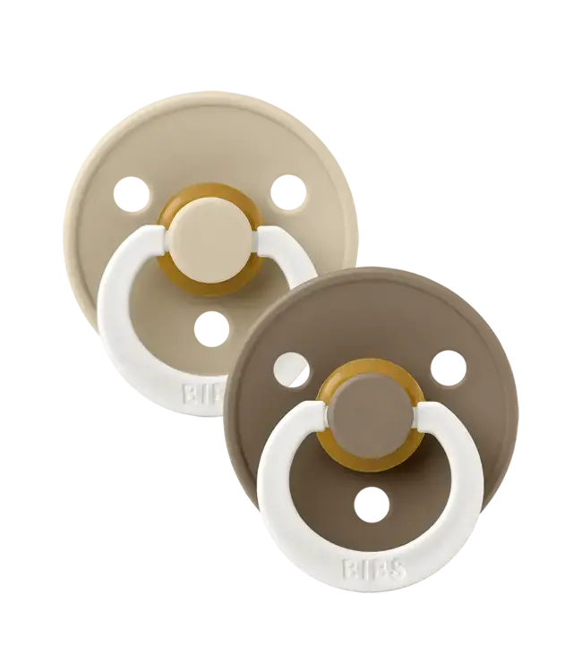 BIBS 2pack Fopspeen natuurrubber  - blister glow in the dark Dark Oak