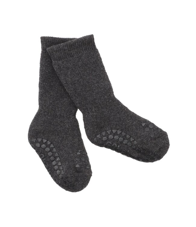 Non-slip Socks Cotton - Dark grey melange
