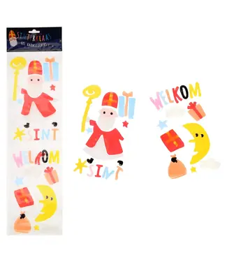 Piraten & Prinsessen Sint gel raamstickers herbruikbaar