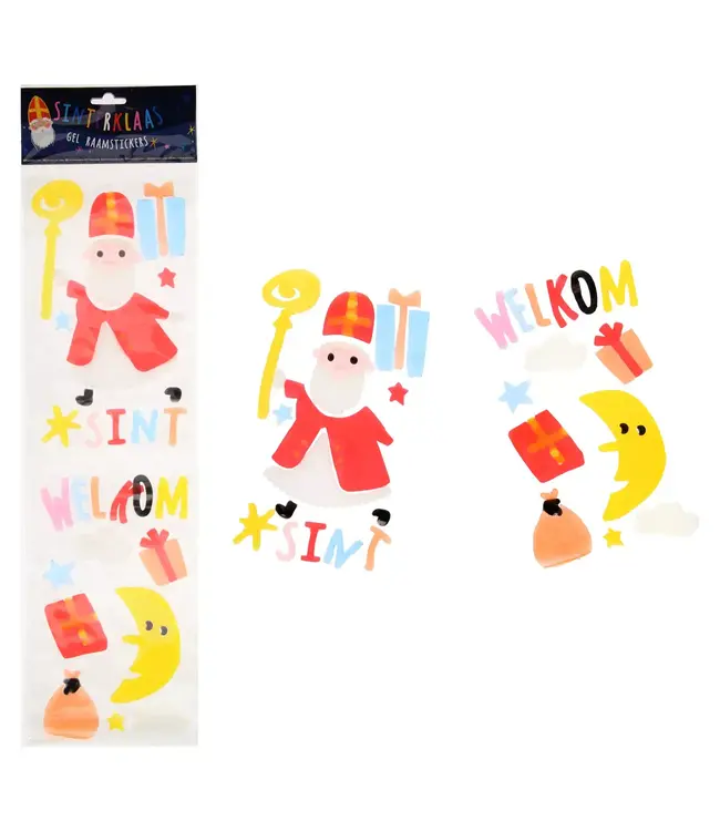 Piraten & Prinsessen Sint gel raamstickers herbruikbaar