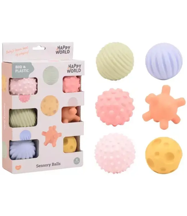 6 Bio plastic sensory baby balls 22286
