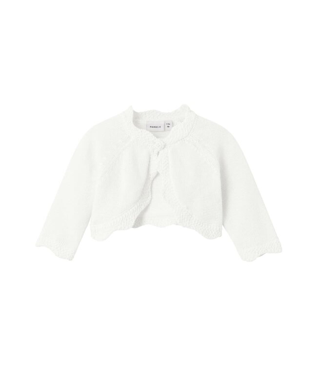 Name it baby 13227215 NBFDELLI LS KNIT BOLERO - Bright white