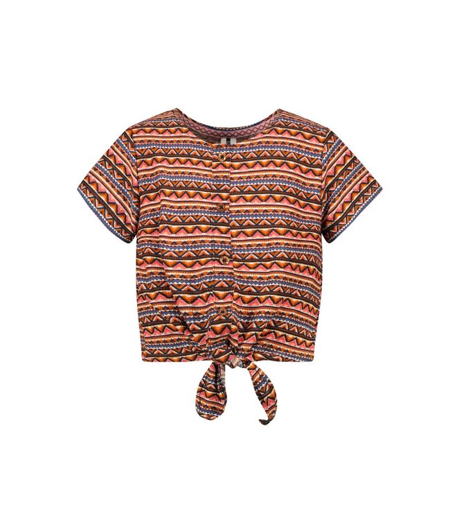 B.NOSY Y402-5131 Bibi knot t-shirt allover aztec