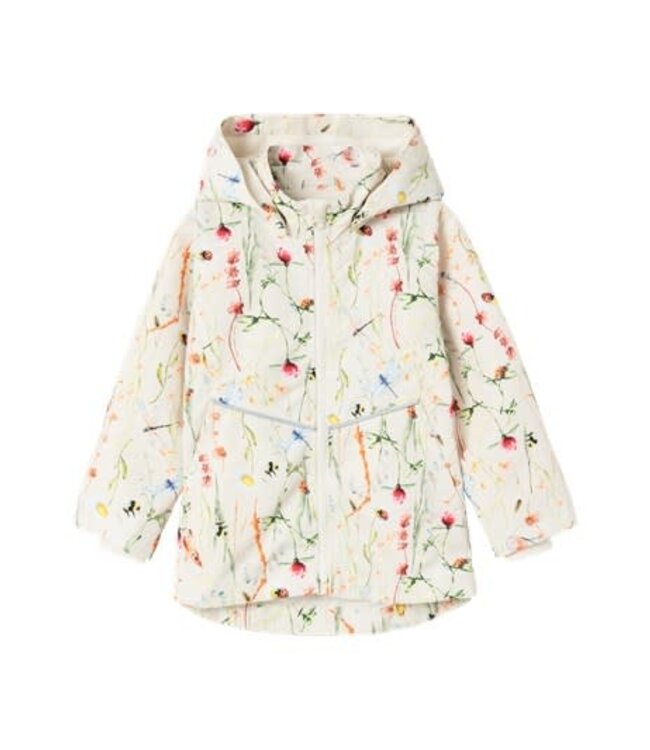 Name it mini 13230213 - NMFMAXI JACKET FLOWER LADYBUG - Whitecap gray