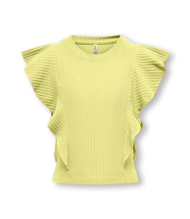 ONLY KOGNELLA S/L SHORT RUFFLE TOP 15291900 Yellow Pear