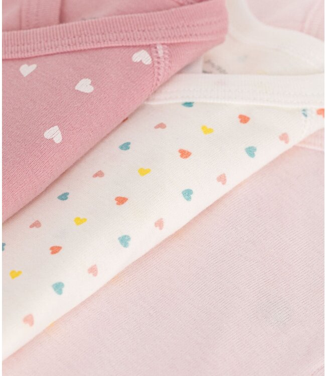 Petit Bateau SET VAN 3 KATOENEN BABYROMPERTJES LANGE MOUW - A0DCT