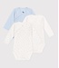 Petit Bateau SET 3 KATOENEN BABYROMPERTJES LANGE MOUW - A0CB8