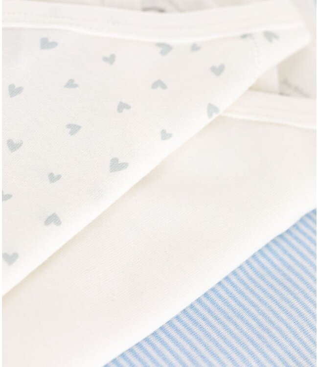 Petit Bateau SET 3 KATOENEN BABYROMPERTJES LANGE MOUW - A0CB8