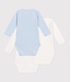 Petit Bateau SET 3 KATOENEN BABYROMPERTJES LANGE MOUW - A0CB8