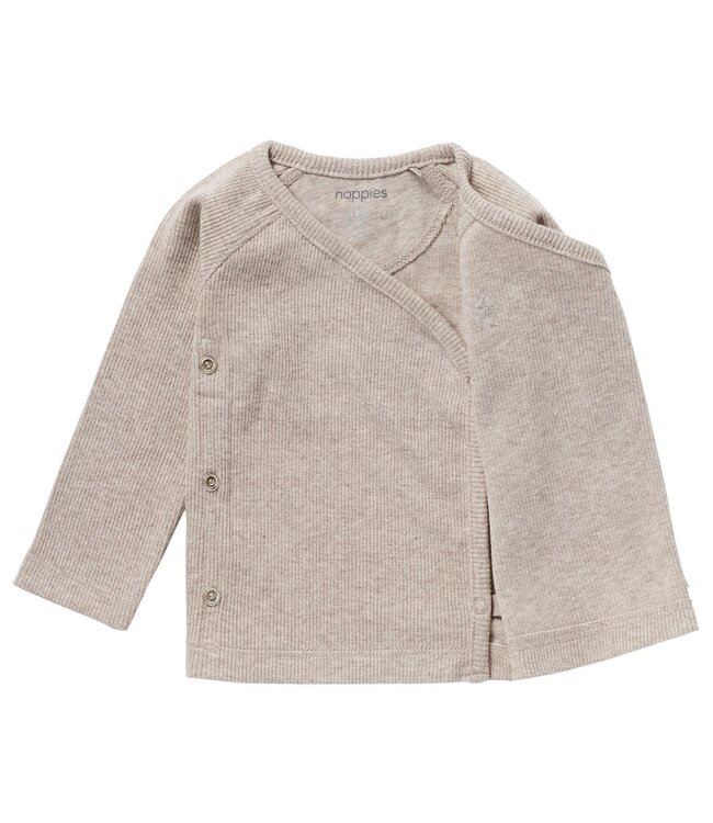 Noppies Rib tee overlap Nanyuki taupe melange 14n0011