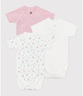 Petit Bateau 3 Katoenen rompers met korte mouw  A0CCZ