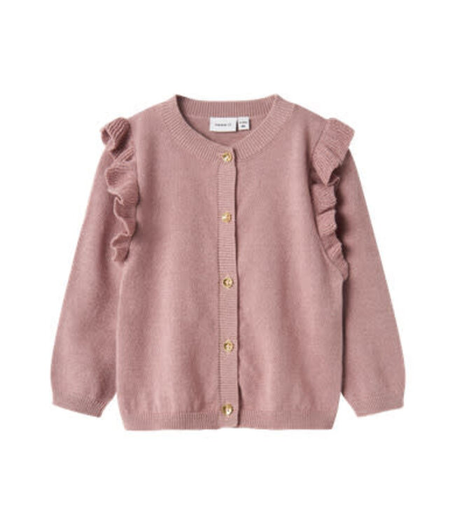 Name it mini 13233184 NMFABINNE LS KNIT CARD NOOS Deauville Mauve tone in tone lurex