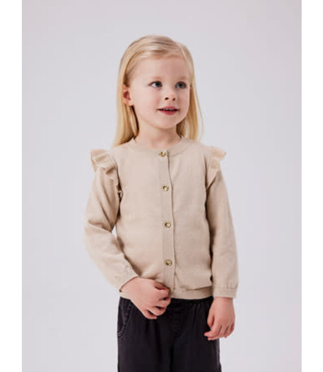 Name it mini 13233184 NMFABINNE LS KNIT CARD NOOS Peyote tone in tone lurex