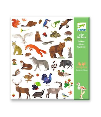 DJECO Stickers Fauna 160 stuks