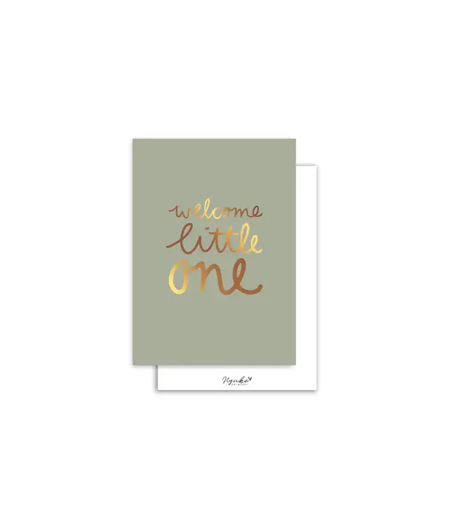 Piraten & Prinsessen Kaart - Welcome Little one - Groen met goudfolie