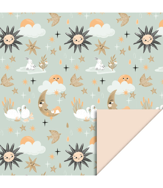 Piraten & Prinsessen Ingepakt in Baby Bird Beige - Gold  30 cm