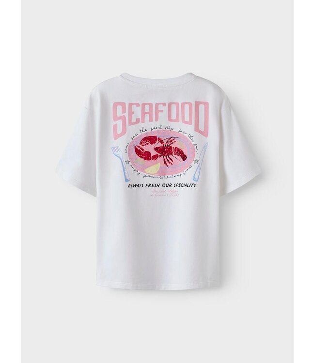 Name it 13249870 NKFFANNIE SS NREG TOP Bright White SEAFOOD