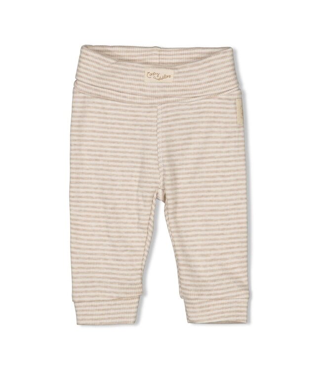 Feetje 52202373 Broek rib met streep - Sleepy Sheepy Taupe melange