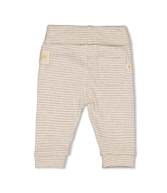 Feetje 52202373 Broek rib met streep - Sleepy Sheepy Taupe melange