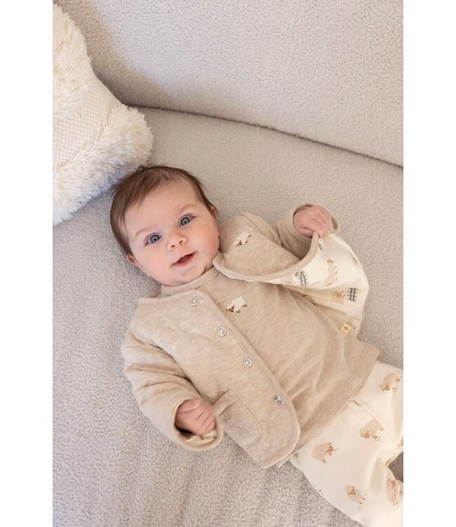 Feetje 51300526 Omkeerbaar jasje - Sleepy Sheepy Taupe melange
