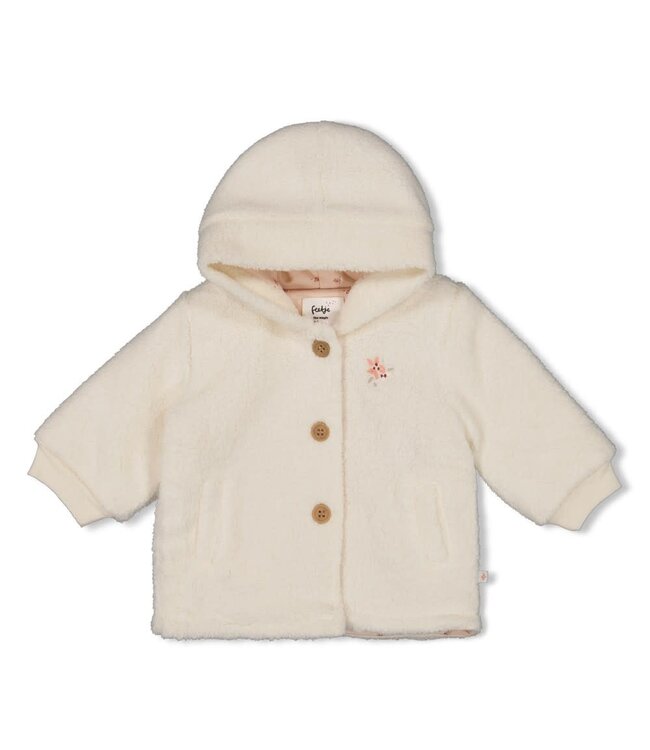 Feetje 51800352 Teddy jasje met capuchon - Morning Sun Offwhite
