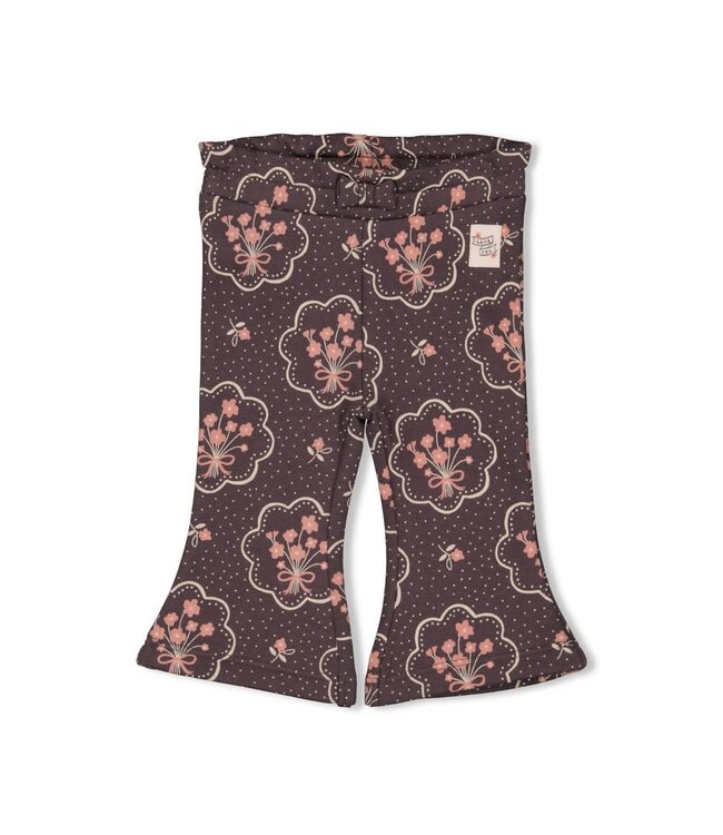 Feetje 52202407 Flare broek AOP - Woodland Bloom Antraciet