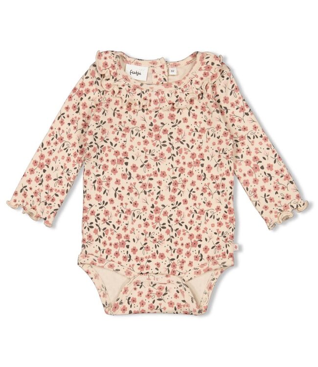 Feetje 50200248 Romper rib AOP - Woodland Bloom Offwhite