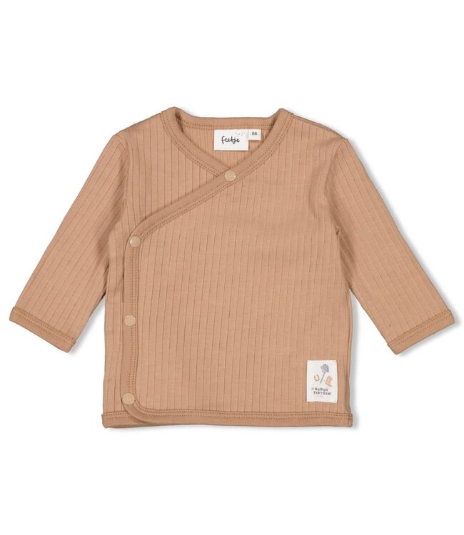 Feetje 51602601 Overslagshirt rib - Howdy Hazelnoot