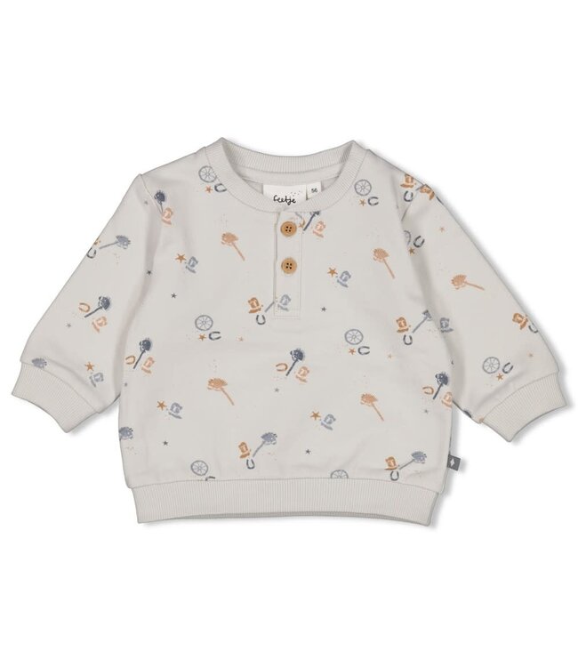 Feetje 51602607 Sweater AOP - Howdy l.Blauw