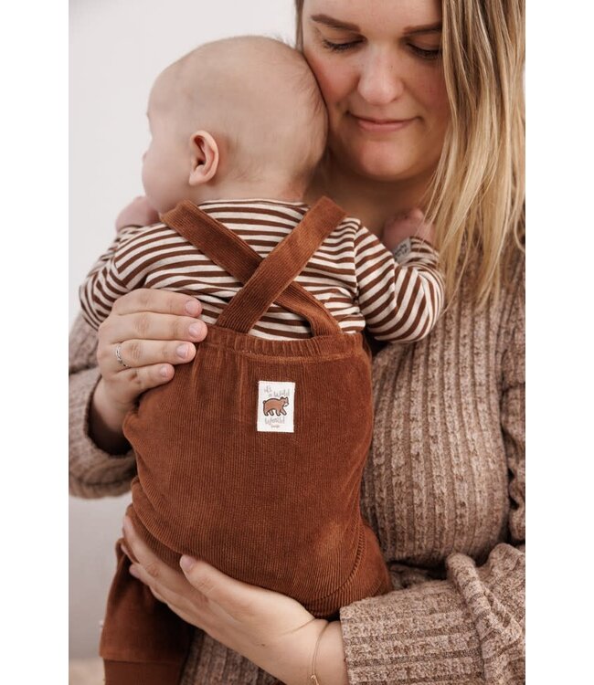 Feetje 52000133 Tuinbroek velours rib - Wild World Bruin